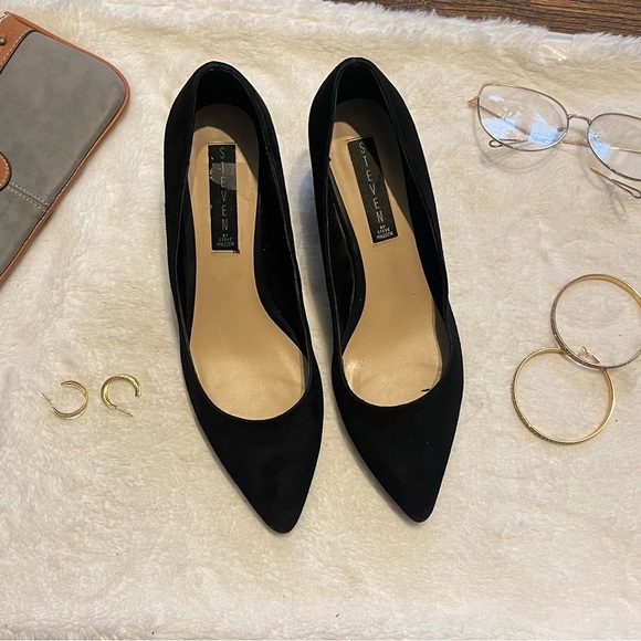 Steven By Steve Madden  elegant classic women’s Black Block Heels size 8.5 - Picture 16 of 16